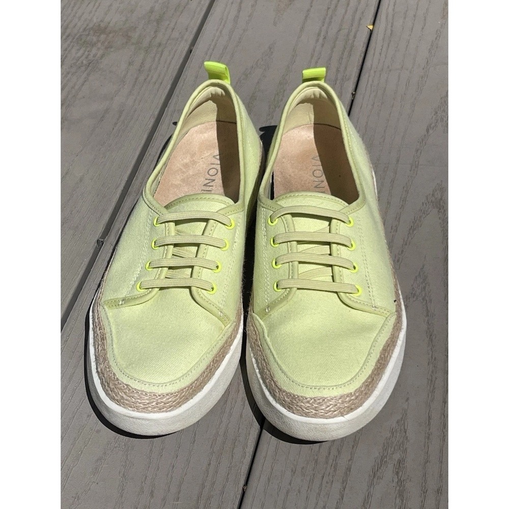 Vionic Jovie Casual Shoe Women's US 7 Citrine‎ Green Faux Lace Up Summer Shoe